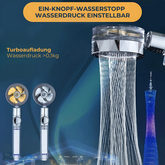 TurnX - Wassersparender rotierender Duschkopf